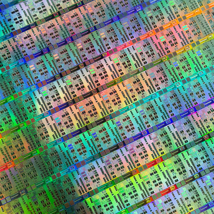 Framed 200mm Silicon Wafer: Multi Colored, Handmade in Silicon Valley