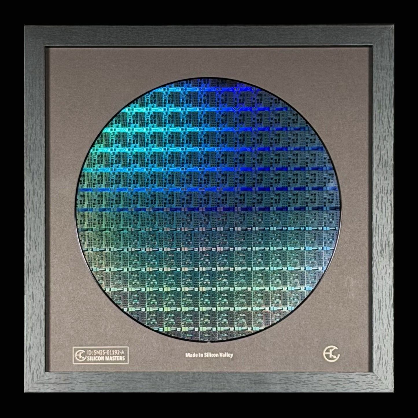 Framed 200mm Silicon Wafer: Multi Colored, Handmade in Silicon Valley