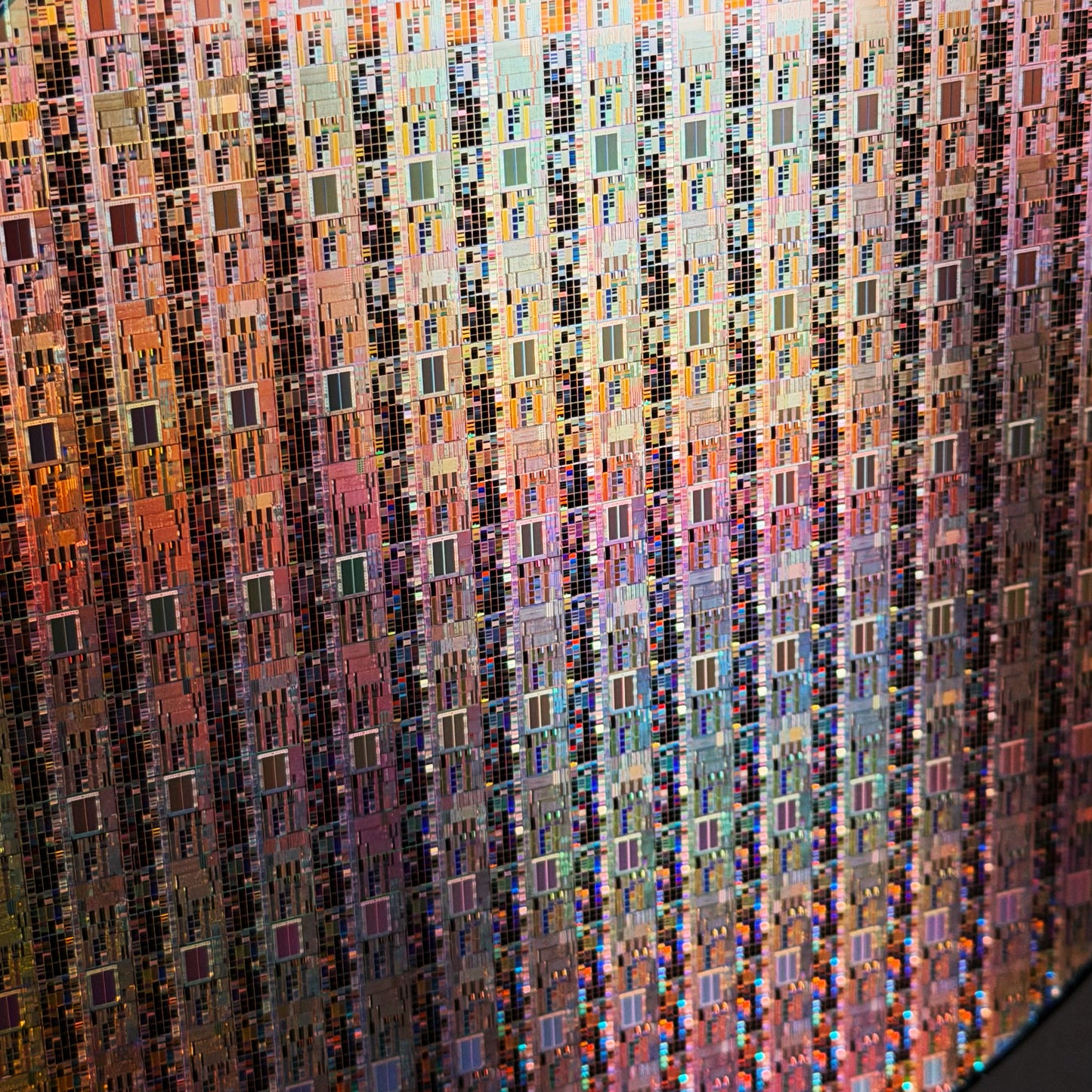 Framed 200mm Silicon Wafer: Multi Colored, Handmade in Silicon Valley