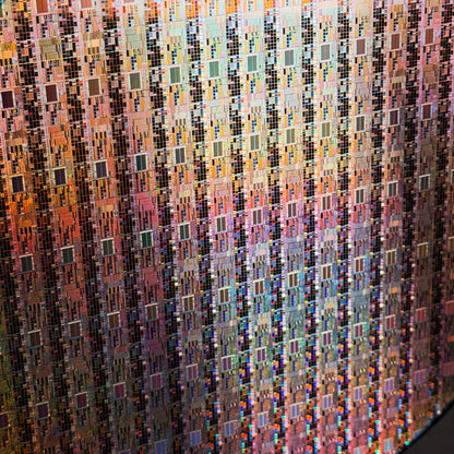 Framed 200mm Silicon Wafer: Multi Colored, Handmade in Silicon Valley