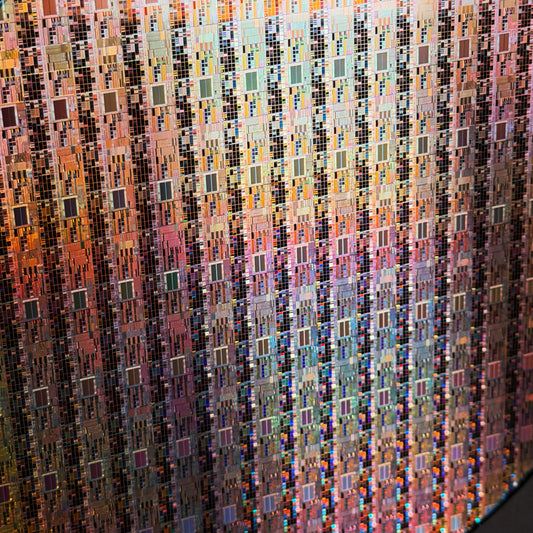 Framed 200mm Silicon Wafer: Multi Colored, Handmade in Silicon Valley