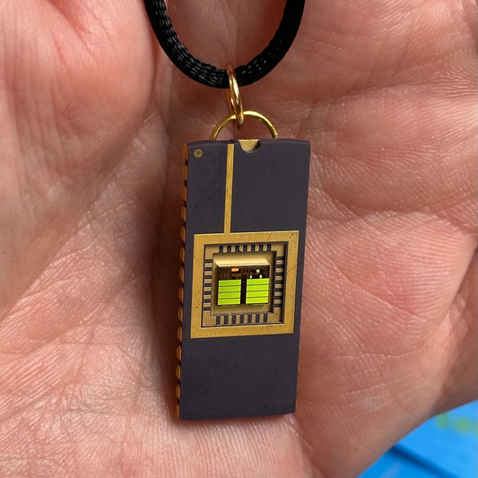 Vibrant Memorie Necklace with IC chip (Recycled from IC packaging and IC wafers)