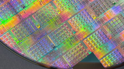 Framed 200mm Silicon Wafer: Multi Colored, Handmade in Silicon Valley