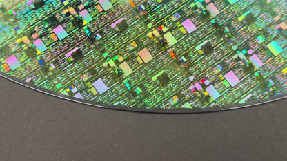 300mm Silicon Wafer Framed Wall Art — Single Collection, Rare 12 Inch Tech Display