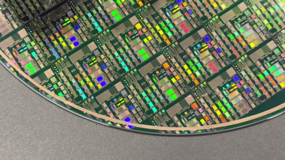 Framed 200mm Silicon Wafer: Multi Colored, Handmade in Silicon Valley