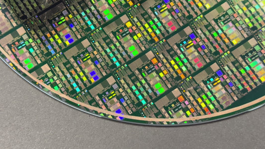 Framed 200mm Silicon Wafer: Multi Colored, Handmade in Silicon Valley