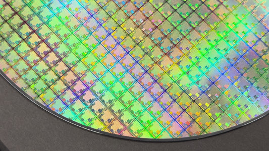 Framed 200mm Silicon Wafer: Multi Colored, Handmade in Silicon Valley