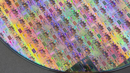 Framed 200mm Silicon Wafer: Multi Colored, Handmade in Silicon Valley