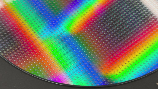 Framed 200mm Silicon Wafer: Multi Colored, Handmade in Silicon Valley