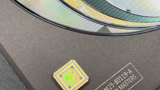 Silicon Wafer Evolution Framed Wall Art — 100mm to 200mm Progression Display, Tech Corporate Gift