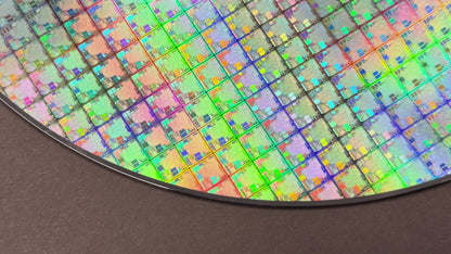 Framed 200mm Silicon Wafer: Multi Colored, Handmade in Silicon Valley