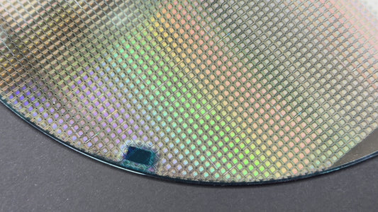 200mm Silicon Wafer Framed Wall Art — Multicolor Iridescent Display, Handmade in Silicon Valley