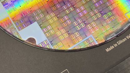 200mm Silicon Wafer Framed Wall Art — Multicolor Iridescent Display, Handmade in Silicon Valley
