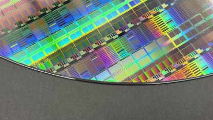 300mm Silicon Wafer Framed Wall Art — Single Collection, Rare 12 Inch Tech Display