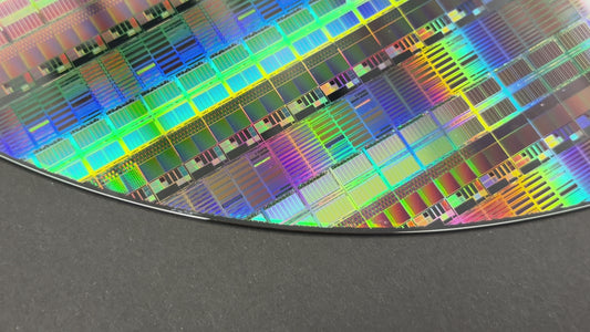 300mm Silicon Wafer Framed Wall Art — Single Collection, Rare 12 Inch Tech Display