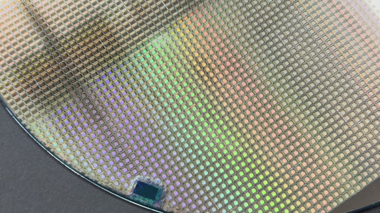 200mm Silicon Wafer Framed Wall Art — Multicolor Iridescent Display, Handmade in Silicon Valley