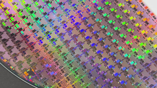200mm Silicon Wafer Framed Wall Art — Multicolor Iridescent Display, Handmade in Silicon Valley