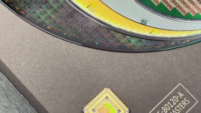 Silicon Wafer Evolution Framed Wall Art — 100mm to 200mm Progression Display, Tech Corporate Gift
