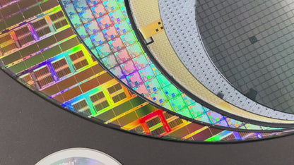 Silicon Wafer Evolution Framed Wall Art — 100mm to 300mm Progression Display