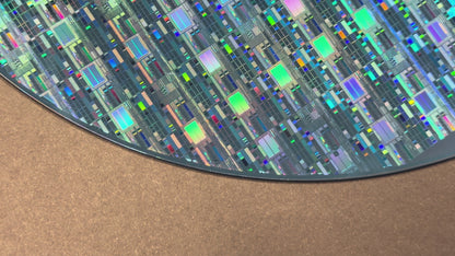 Framed 200mm Silicon Wafer: Multi Colored, Handmade in Silicon Valley