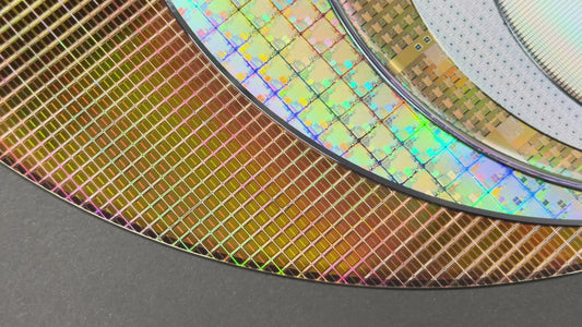 Silicon Wafer Evolution Framed Wall Art — 100mm to 300mm Progression Display