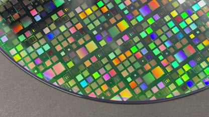 Framed 200mm Silicon Wafer: Multi Colored, Handmade in Silicon Valley