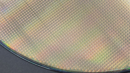 200mm Silicon Wafer Framed Wall Art — Multicolor Iridescent Display, Handmade in Silicon Valley